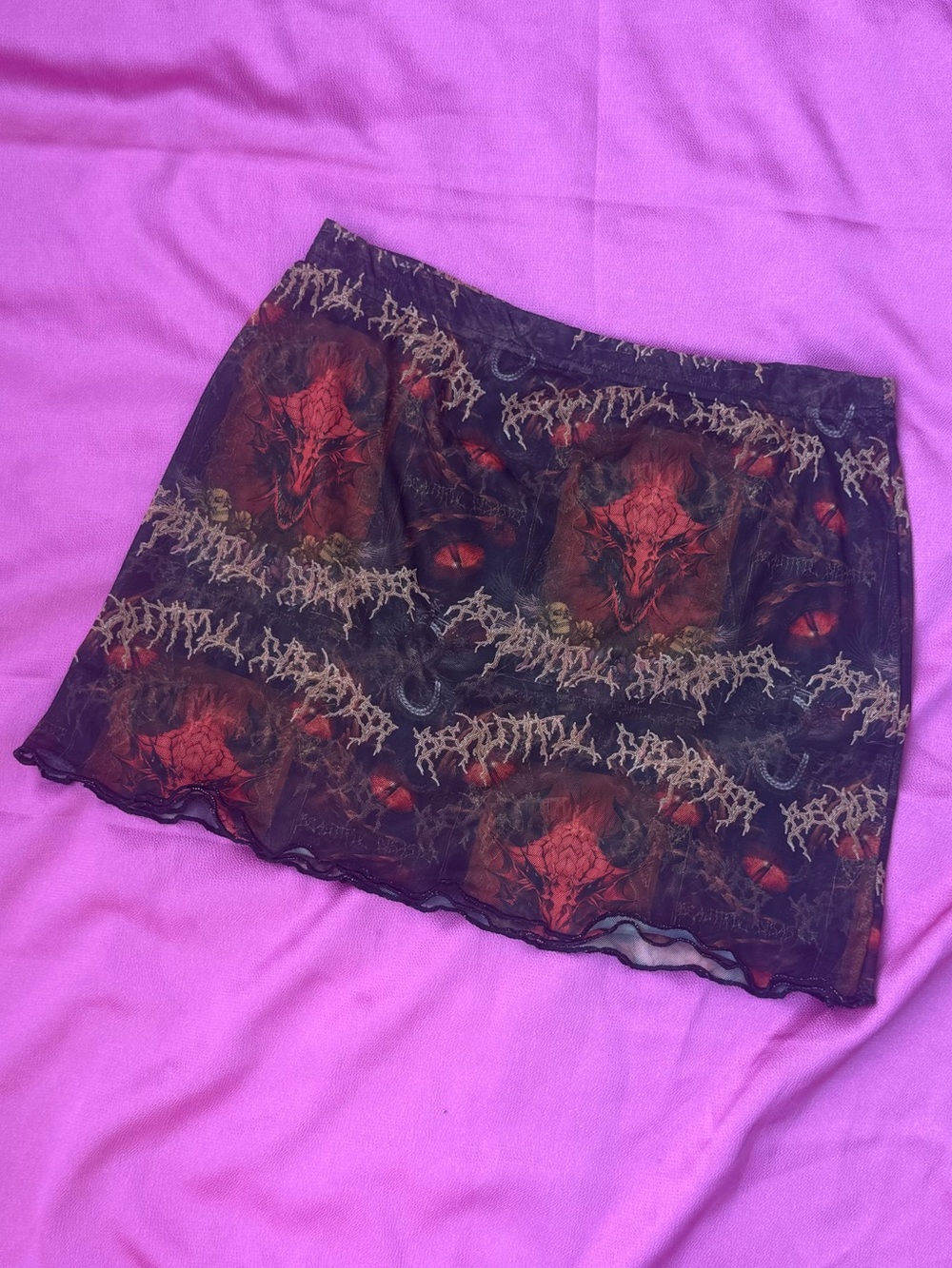 ❤️‍🔥New Girl Order Graphic Mesh Mini Skirt❤️‍🔥